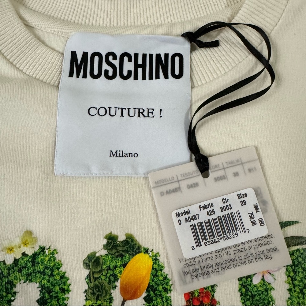 Moschino Couture Milano Oversized Tee Double Question Mark Floral - Picture 2 of 3